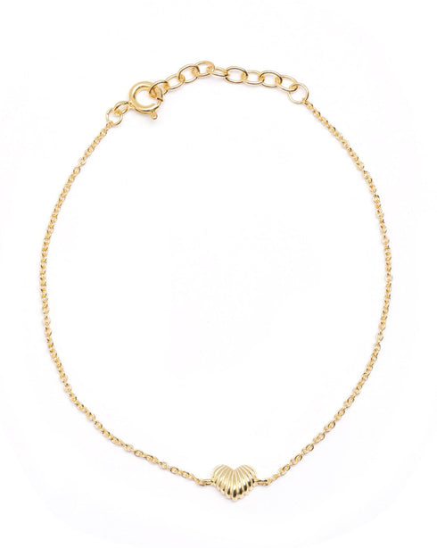 18kt Gold Plated Heart Wraparound Bracelet