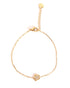 18kt Gold Plated CZ Floral Charm Adjustable Bracelet