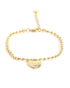 18kt Gold Plated Heart Charm Adjustable Bracelet