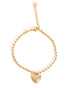 18kt Gold Plated Heart Charm Adjustable Bracelet