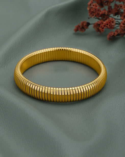 18kt Gold Plated Snake Texture Supple Bracelet
