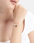 18kt Gold Plated Pearl and Dangling Heart Solitaire Charm Bracelet