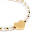 18kt Gold Plated Pearl and Heart Wraparound Bracelet