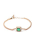 Gold Plated Green CZ Charm Bracelet