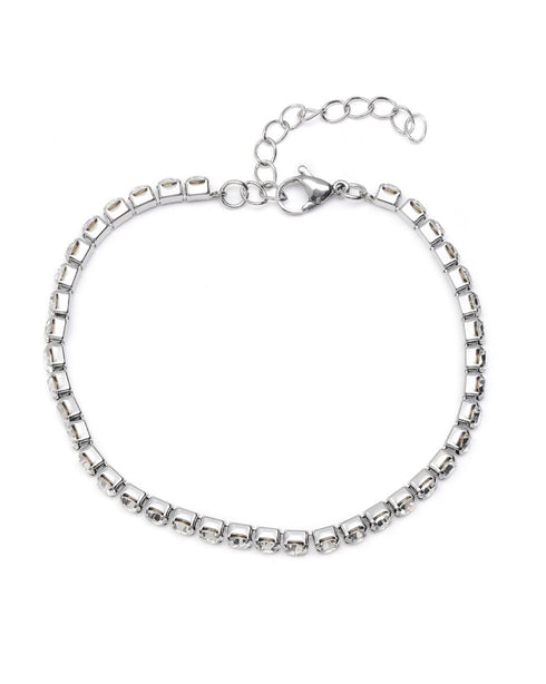 Silver Plated CZ Tennis Wraparound Bracelet