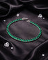 Silver Plated Green CZ Tennis Wraparound Bracelet