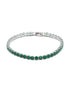 Silver Plated Green CZ Tennis Wraparound Bracelet