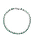 Silver Plated Green CZ Tennis Wraparound Bracelet