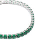 Silver Plated Green CZ Tennis Wraparound Bracelet