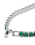 Silver Plated Green CZ Tennis Wraparound Bracelet