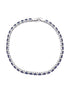 Silver Plated Blue CZ Tennis Wraparound Bracelet
