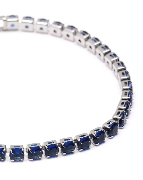 Silver Plated Blue CZ Tennis Wraparound Bracelet