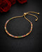 Gold Plated CZ Color Accent Adjustable Bracelet