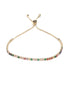 Gold Plated CZ Color Accent Adjustable Bracelet