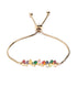 Gold Plated CZ Color Pop Crystal Adjustable Bracelet