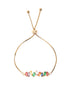 Gold Plated CZ Color Pop Crystal Adjustable Bracelet