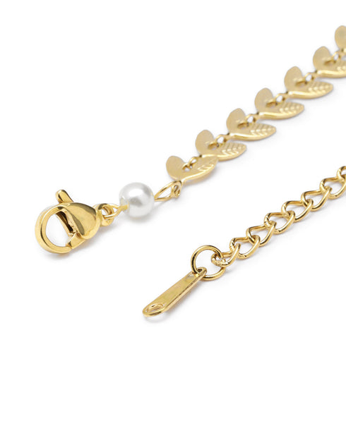 Gold Plated Pearl Wraparound Bracelet