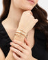 Gold-Plated Sculpted Open Cuff Bracelet and Ring Set