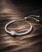 Silver Plated CZ Adjustable Charm Bracelet