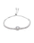 Silver Plated CZ Adjustable Charm Bracelet
