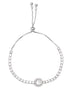 Silver Plated CZ Adjustable Charm Bracelet