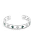 Premium Silver-Plated CZ Clover Cuff Bracelet