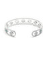 Premium Silver-Plated CZ Clover Cuff Bracelet
