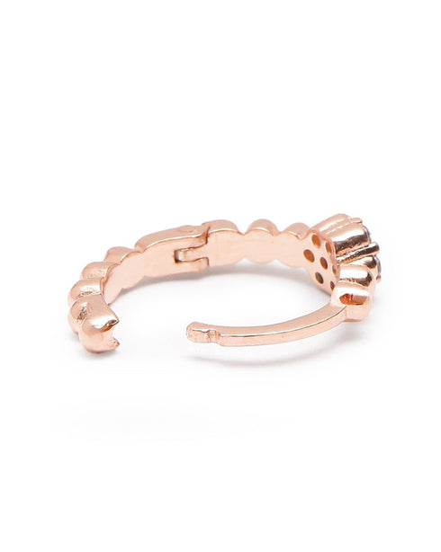 18kt Rose Gold Plated CZ Mini Hoop Earring