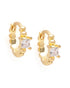 18kt Gold Plated CZ Mini Hoop Earring
