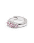 Rhodium Plated Pink CZ Studded Mini Hoop Earring