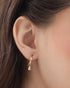 18kt Gold Plated Dangling CZ Half Hoop Earring