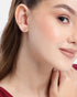 Set of 2 18kt Gold Plated Rose Quartz Studded Earring