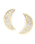 18kt Gold Plated CZ Crecent Stud Earring