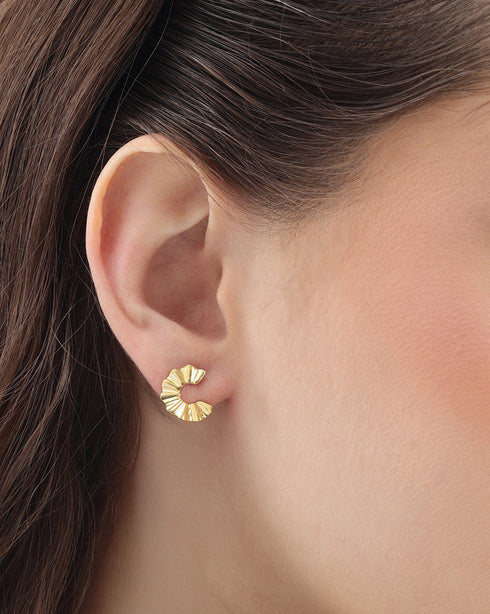 18kt Gold Plated Contemporary Stud Earring