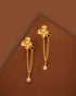 18kt Gold Plated CZ Floral Drop Earring
