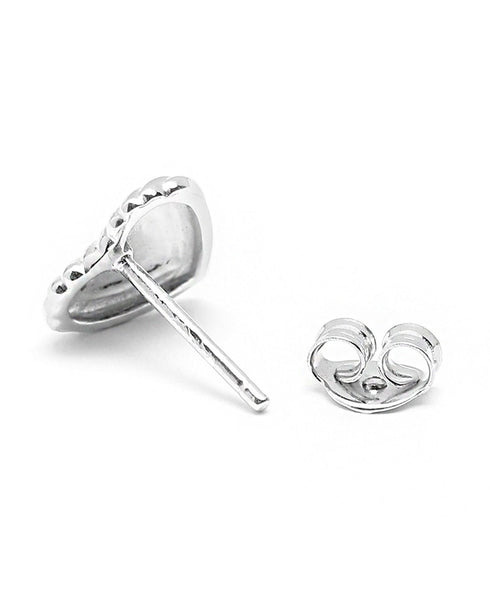 Rhodium Plated Mini Heart Stud Earring