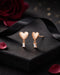 18kt Rose Gold Plated CZ Heart Stud Earring