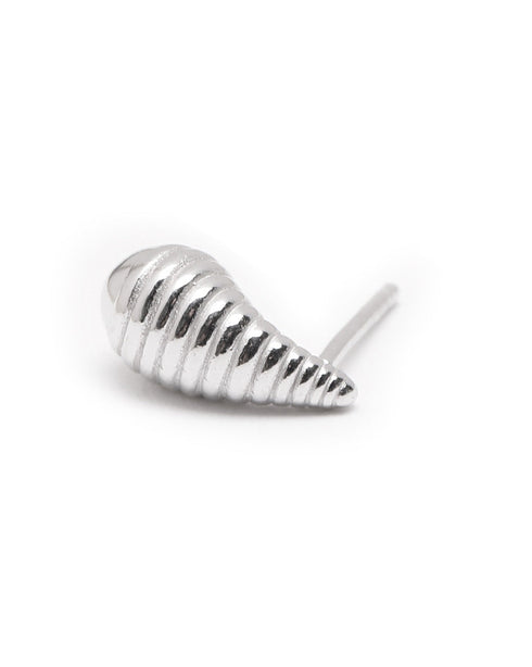 Rhodium Plated Mini Teardrop Stud Earring