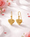 18kt Gold Plated Dangling Heart Drop Earring