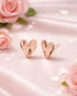 18kt Rose Gold Plated Heart Stud Earring
