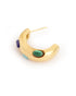18kt Gold Plated Multiple Stone Contemporary Half Hoop Earring