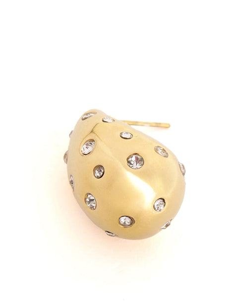 18kt Gold Plated CZ Teardrop Bold Stud Earring