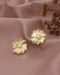 18kt Gold Plated Pearl Bloom Contemporary Stud Earring