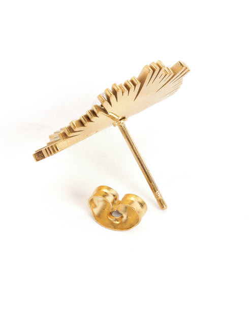 18kt Gold Plated Pearl Bloom Contemporary Stud Earring