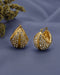 18kt Gold Plated CZ Crescent Hoop Earring