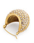 18kt Gold Plated CZ Crescent Hoop Earring