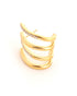 18kt Gold Plated CZ Contemporary Half Hoop Earring