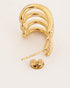 18kt Gold Plated CZ Contemporary Half Hoop Earring