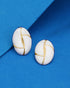 Genz 18kt Gold Plated Enamel Oval Bold Stud Earring