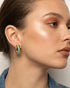 Genz 18kt Gold Plated Enamel Triple Layered Half Hoop Earring